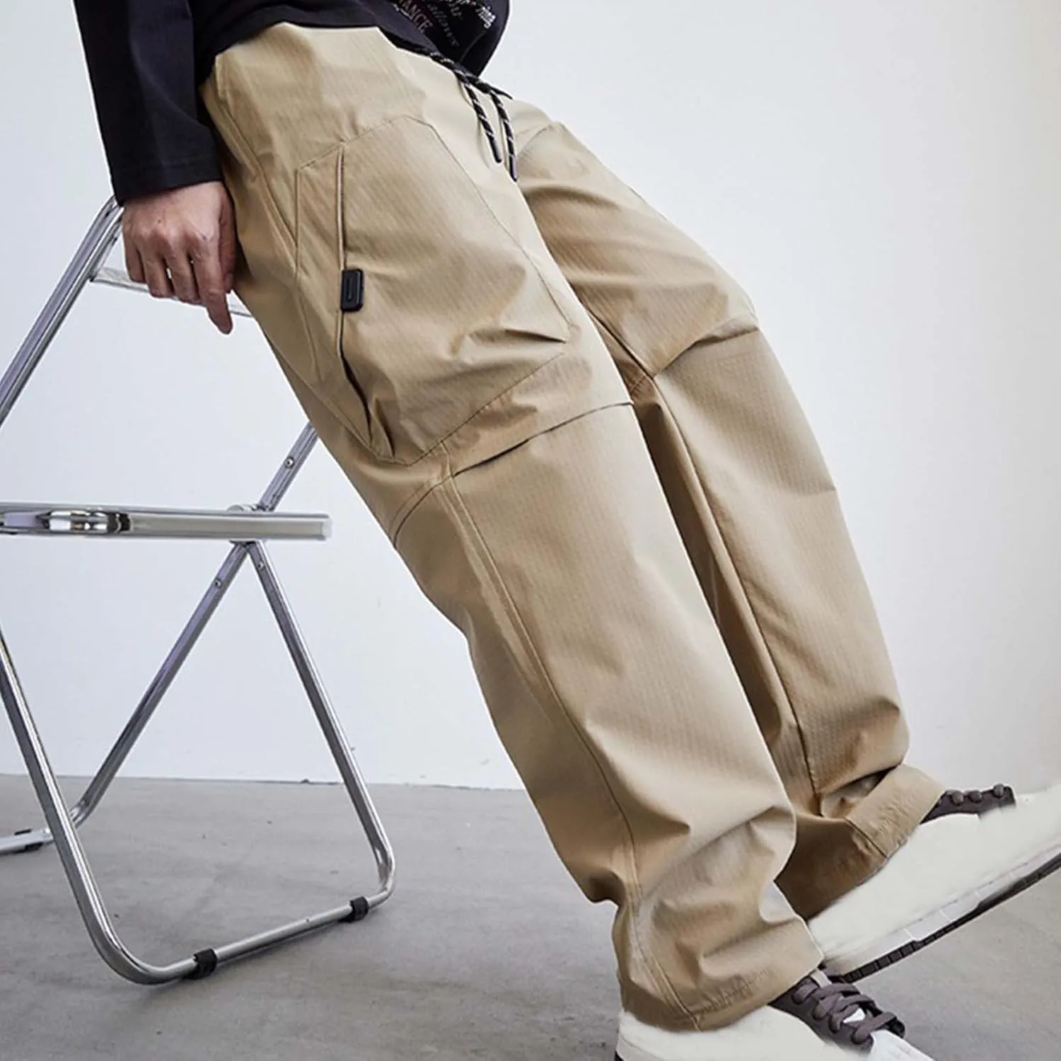 Man Loose Fit Pants for Mens Pleated Straight Leg Basic Long Leg Summer Fall 2025 Y2K