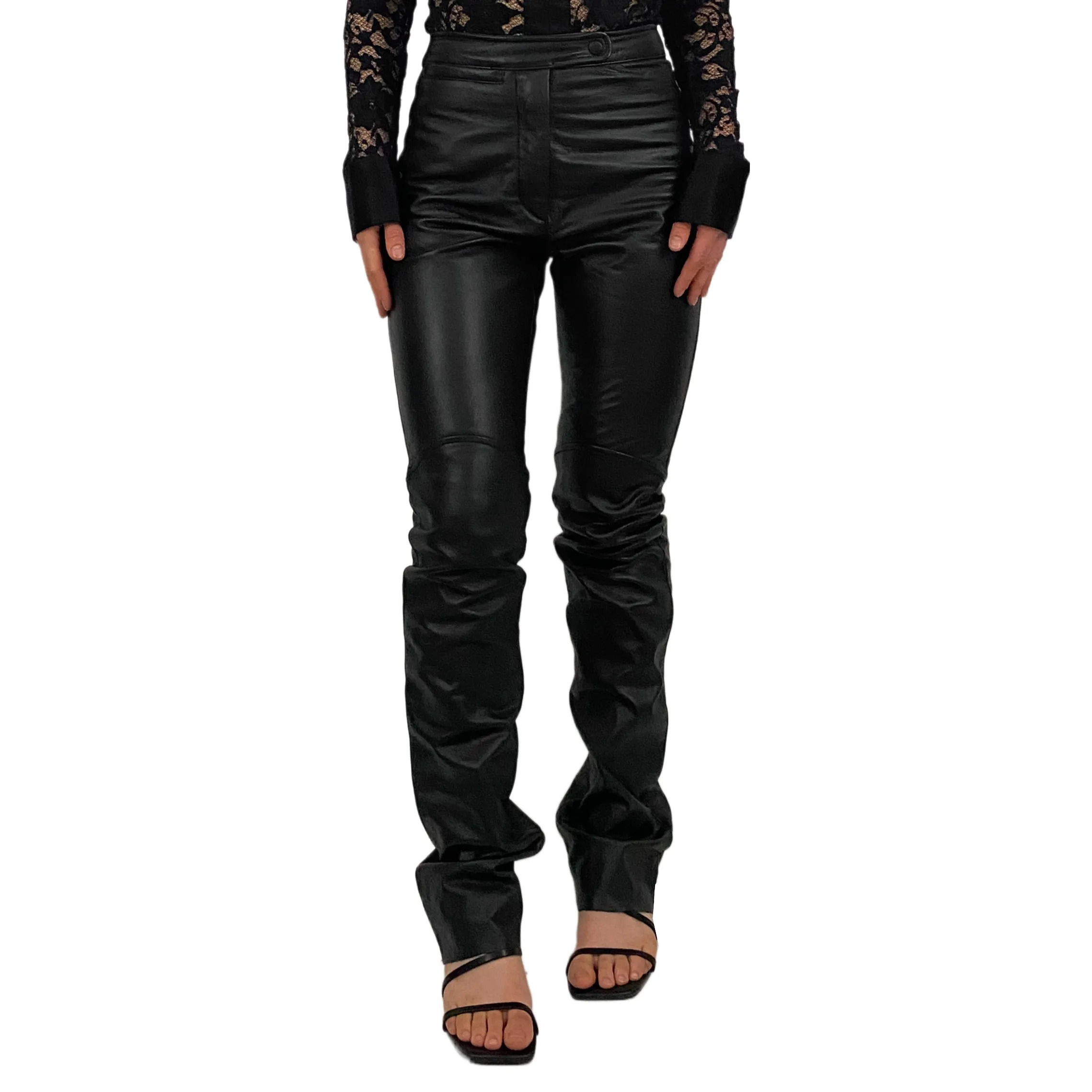 Maxima High Rise Leather Pants (XS)