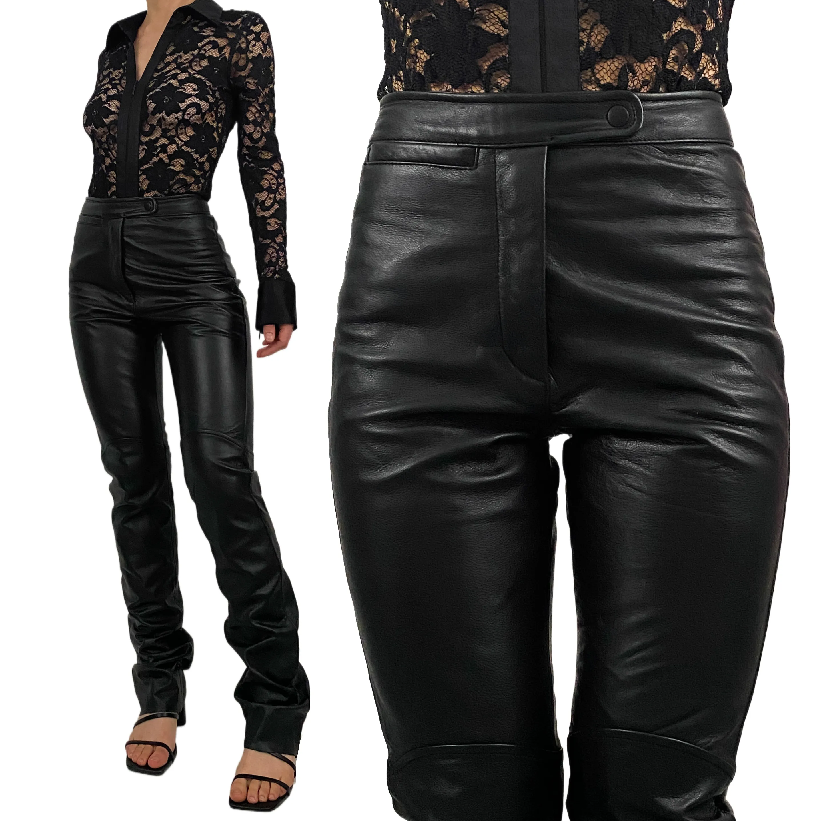 Maxima High Rise Leather Pants (XS)