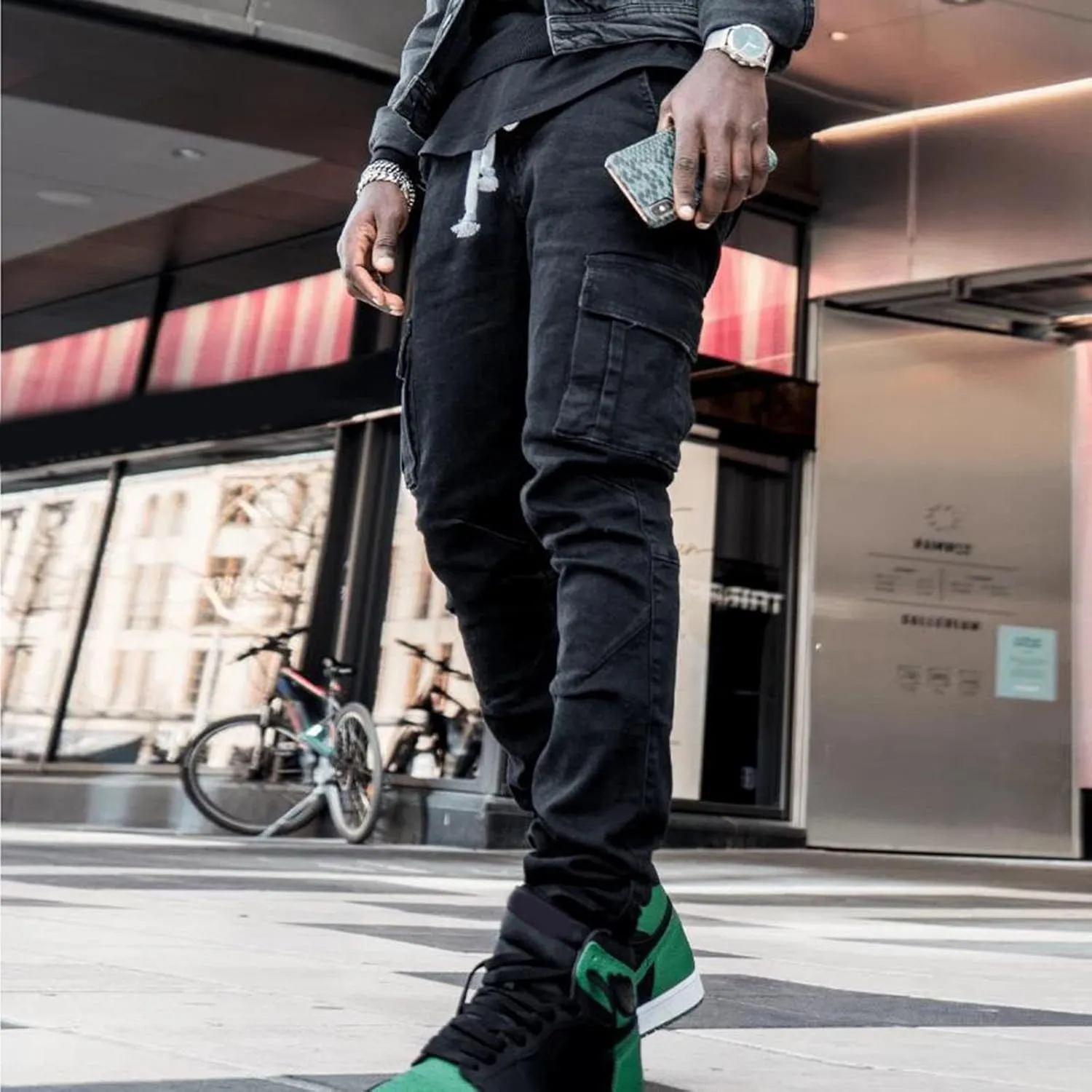 Men's Casual Autumn Hip Hop Loose Middle Waist Denim Long Pants Men's Jeans Jeans Men Straight Leg Jeans