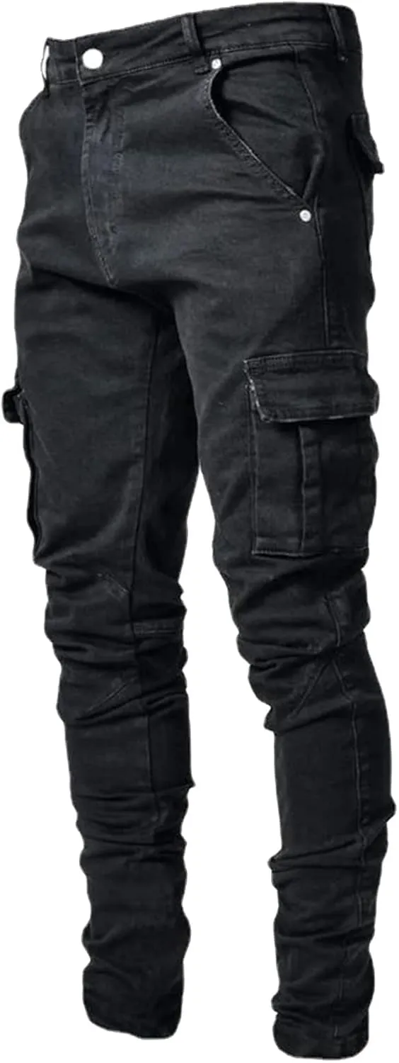 Men's Casual Autumn Hip Hop Loose Middle Waist Denim Long Pants Men's Jeans Jeans Men Straight Leg Jeans