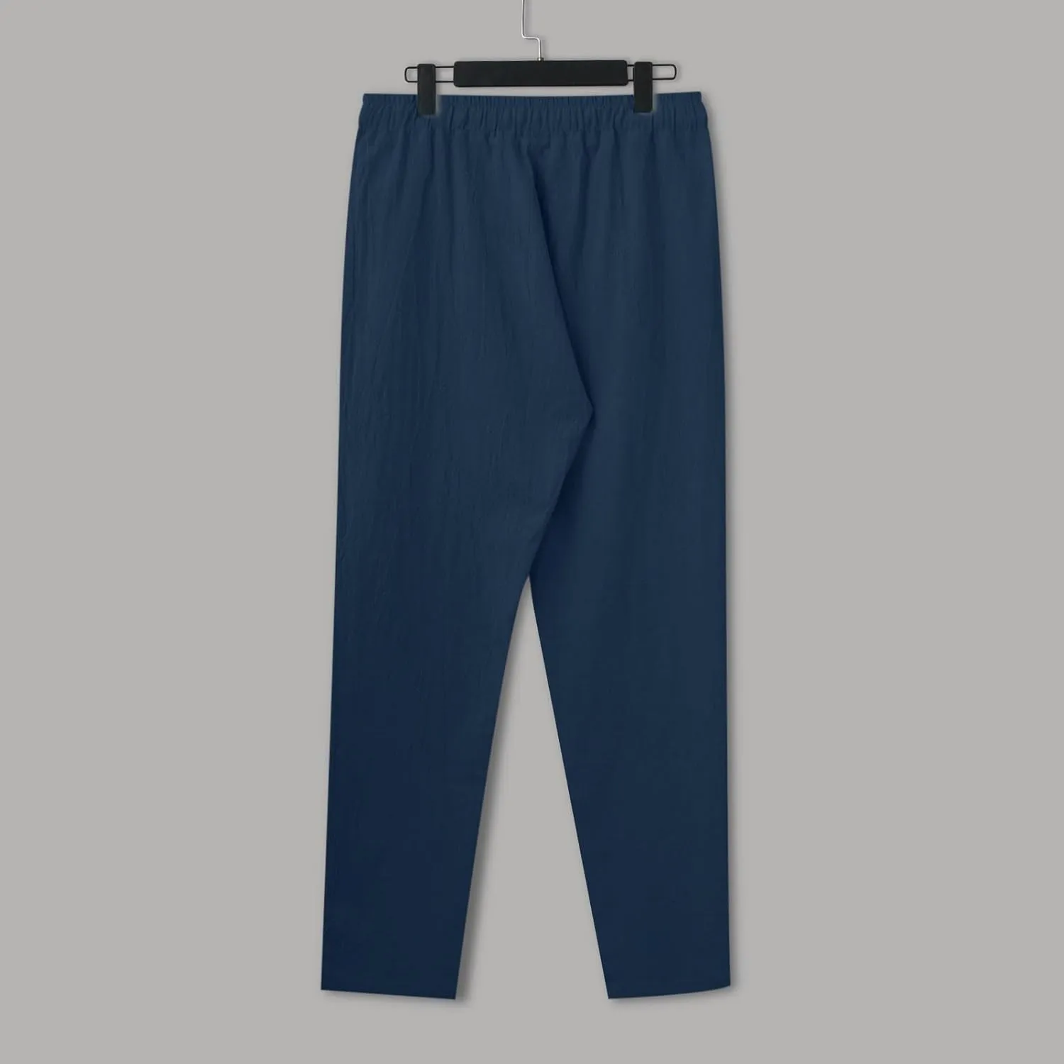Mens Casual Pants, Elastic Waist Drawstring Summer Breathable Cotton Jogger Pants Linen Yoga Beach Trousers with Pockets