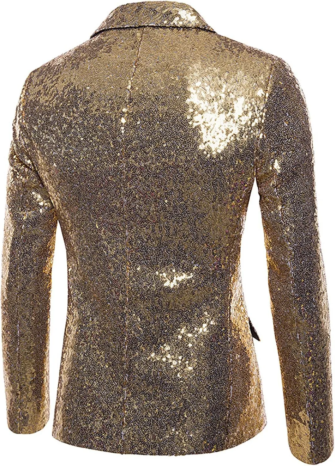 Mens Sequin Blazer Tuxedo Sparkly Metallic Wedding Prom Party Blazer Slim Fit Classic One Button Dinner Suit Tuxedo