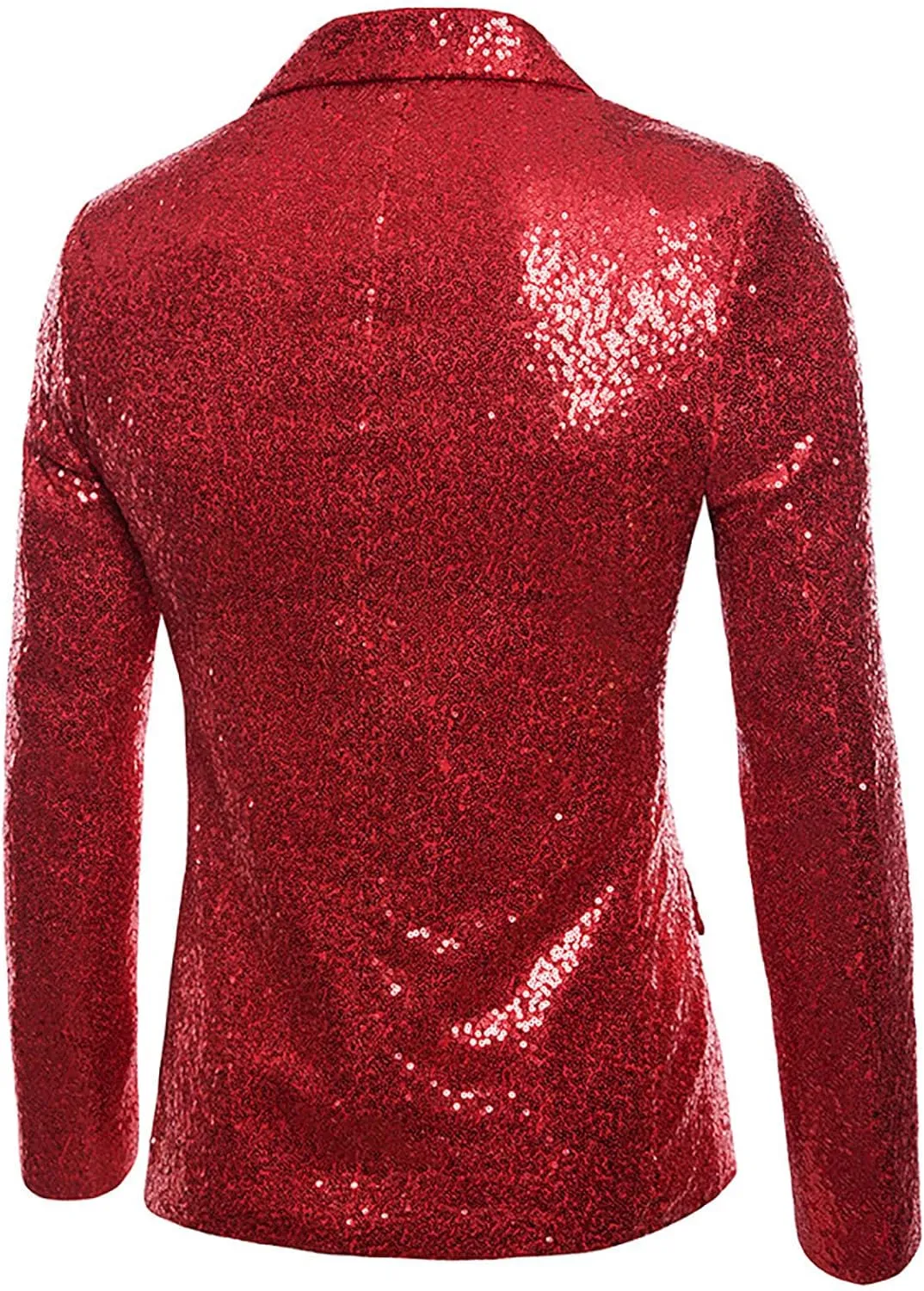 Mens Sequin Blazer Tuxedo Sparkly Metallic Wedding Prom Party Blazer Slim Fit Classic One Button Dinner Suit Tuxedo