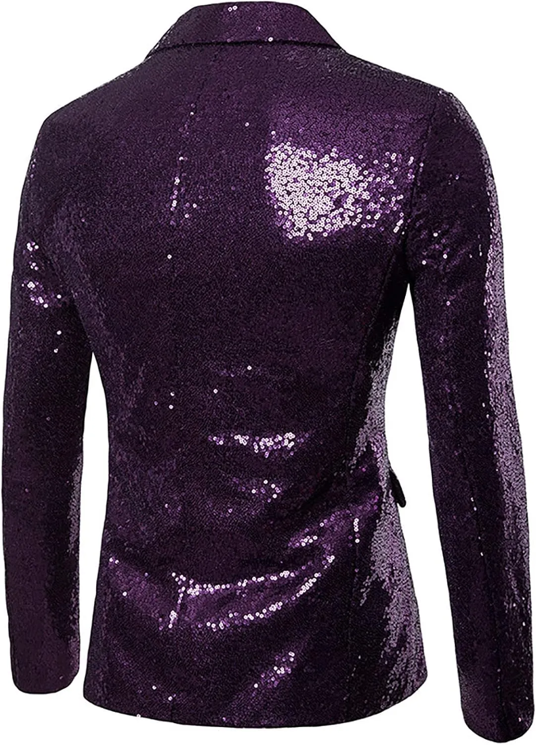 Mens Sequin Blazer Tuxedo Sparkly Metallic Wedding Prom Party Blazer Slim Fit Classic One Button Dinner Suit Tuxedo