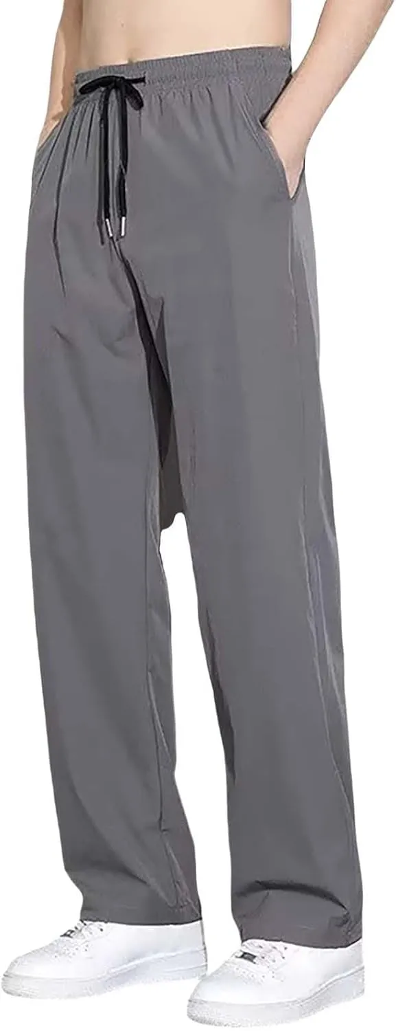 Mens Sweatpants Joggers Straight Leg Quick Drying Sweatpant Lightweight Breathable Drawstring Casual Pant with Pocket