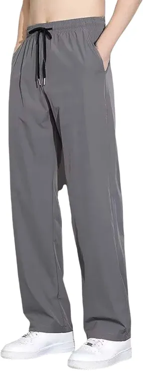 Mens Sweatpants Joggers Straight Leg Quick Drying Sweatpant Lightweight Breathable Drawstring Casual Pant with Pocket