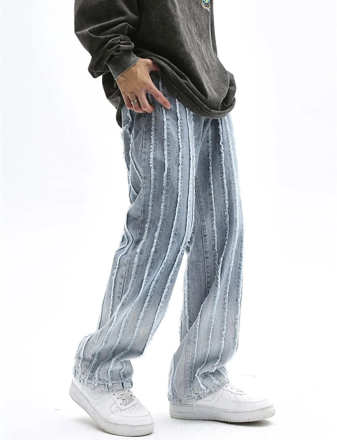 Mens Y2k Baggy Jeans Hip Hop Pants Grunge Vintage Denim Jeans Streetwear Harajuku Loose Fit Jeans for Men