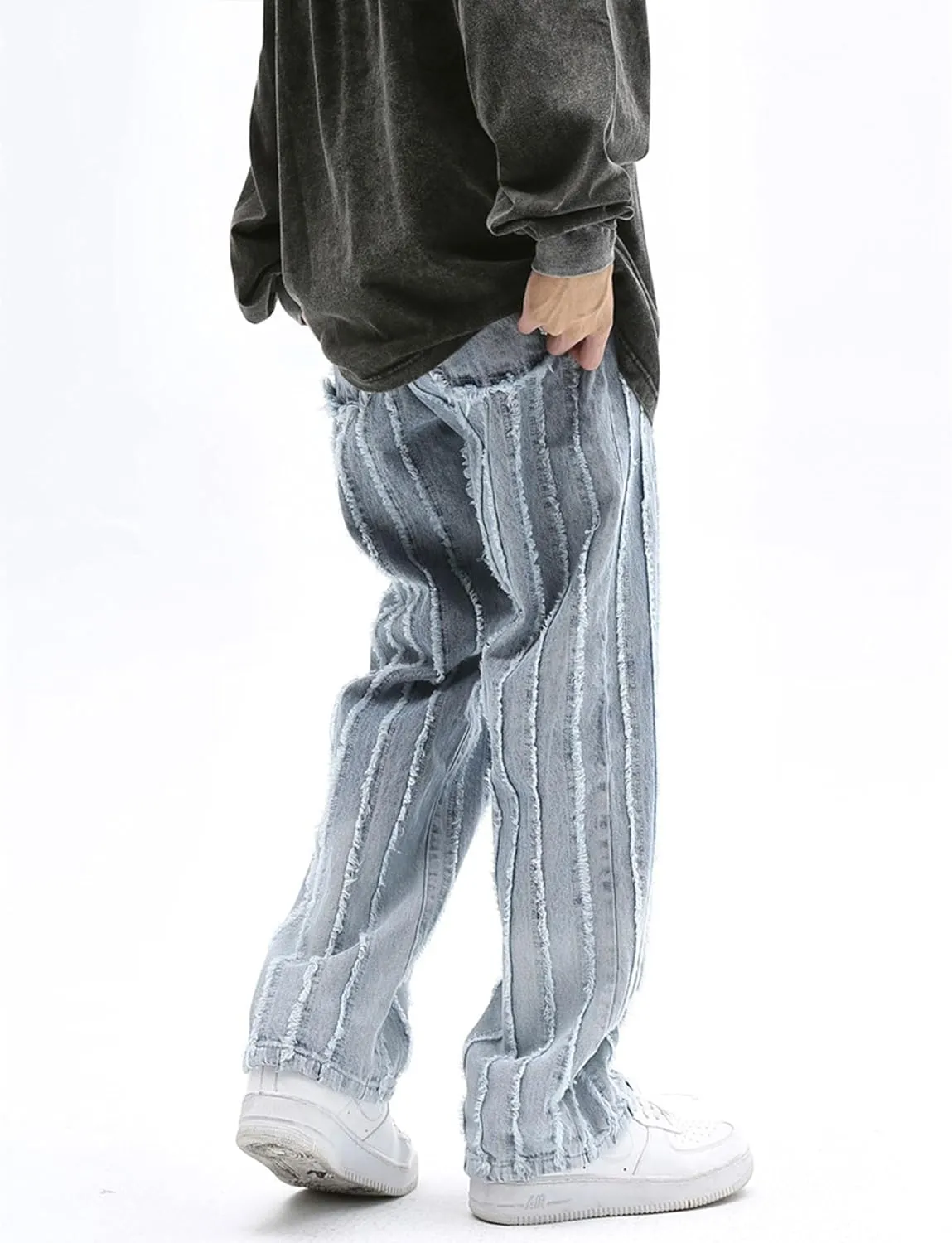 Mens Y2k Baggy Jeans Hip Hop Pants Grunge Vintage Denim Jeans Streetwear Harajuku Loose Fit Jeans for Men