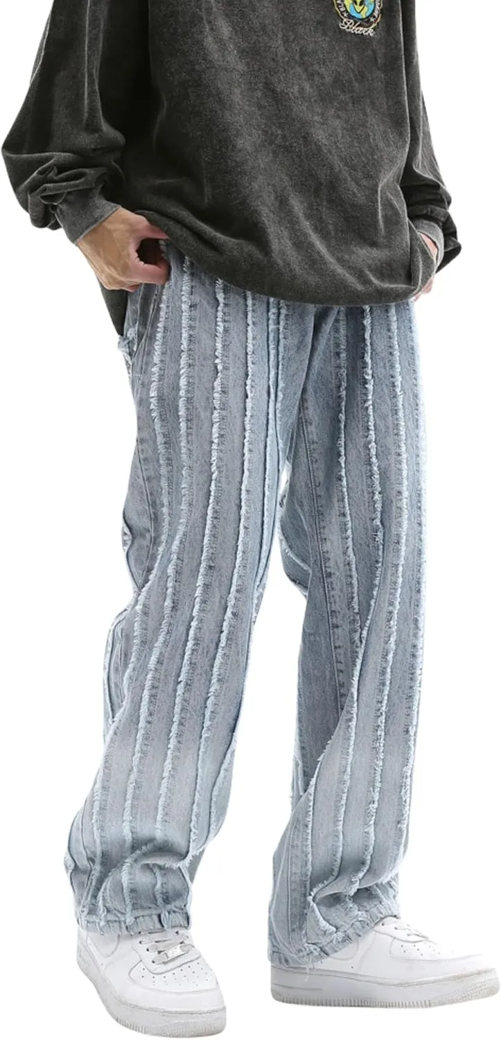 Mens Y2k Baggy Jeans Hip Hop Pants Grunge Vintage Denim Jeans Streetwear Harajuku Loose Fit Jeans for Men