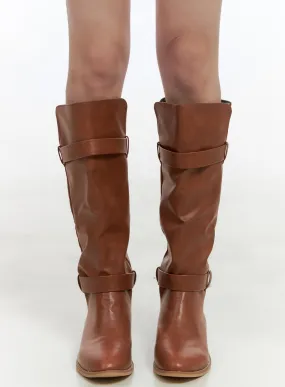Modern Chic Strap Knee-High Boots CS412