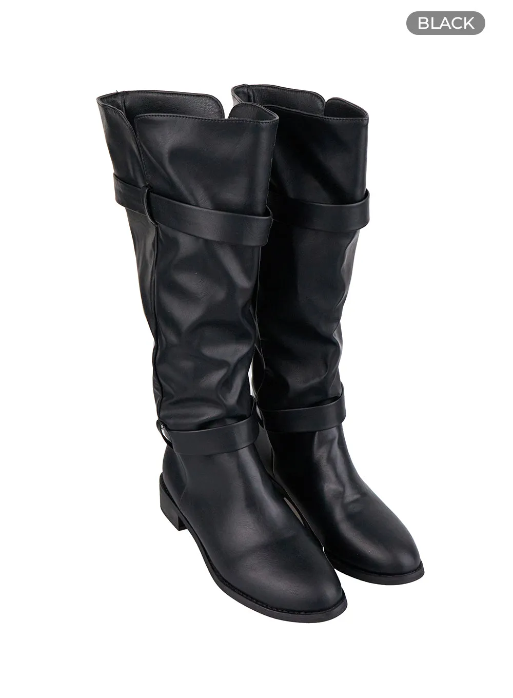 Modern Chic Strap Knee-High Boots CS412