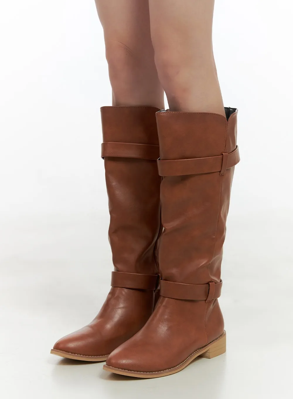 Modern Chic Strap Knee-High Boots CS412