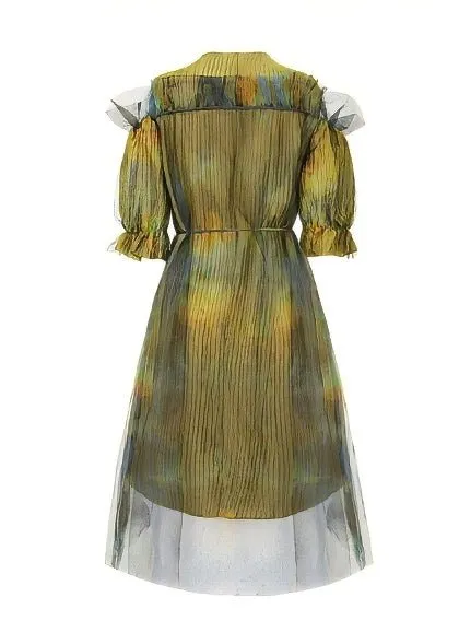 OFF-SHOULDER MESH DRESS