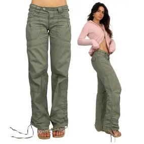 Olive Scrunch Cargos (XS)