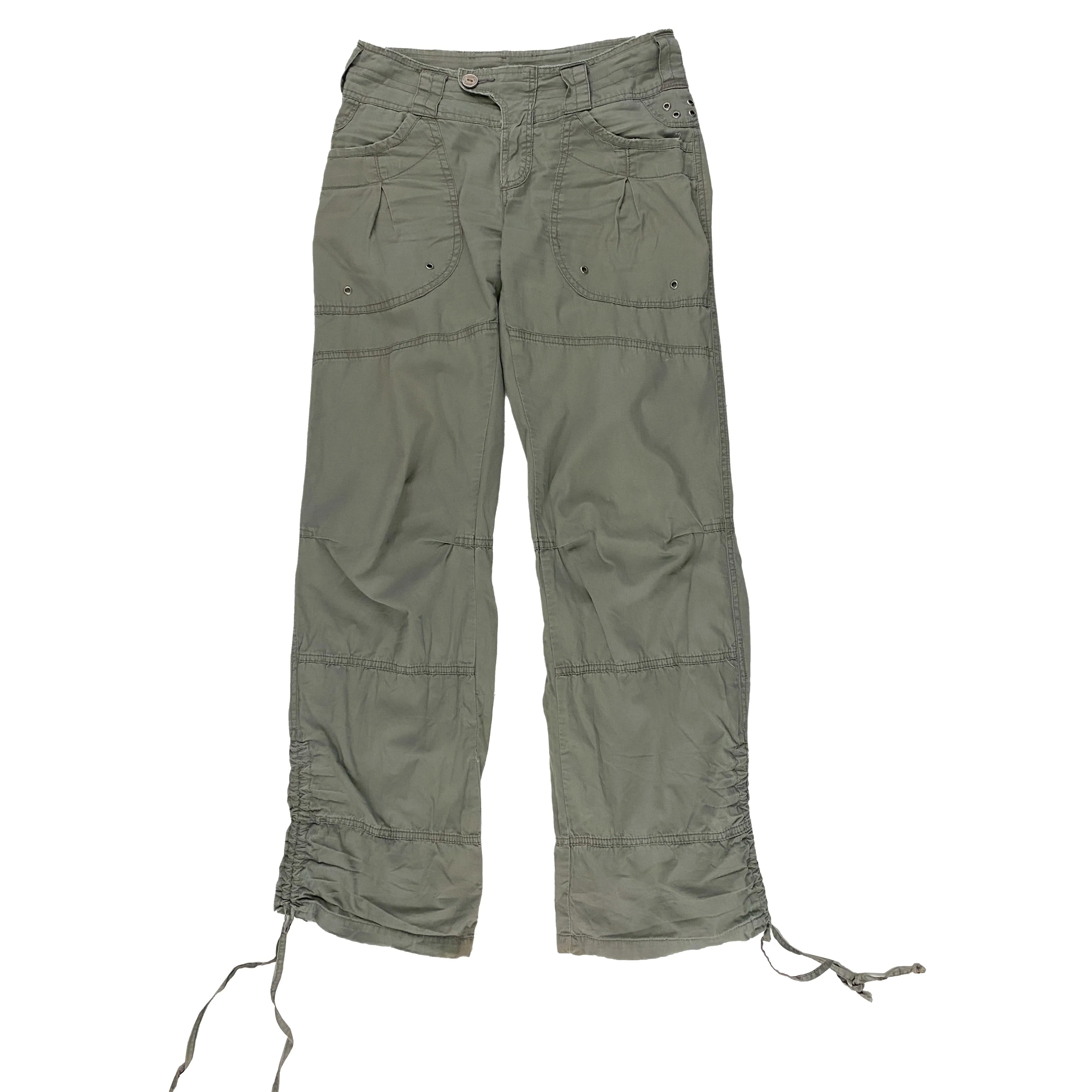 Olive Scrunch Cargos (XS)