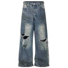 'Opifex' Distressed Wide Leg Baggy Denim Jeans