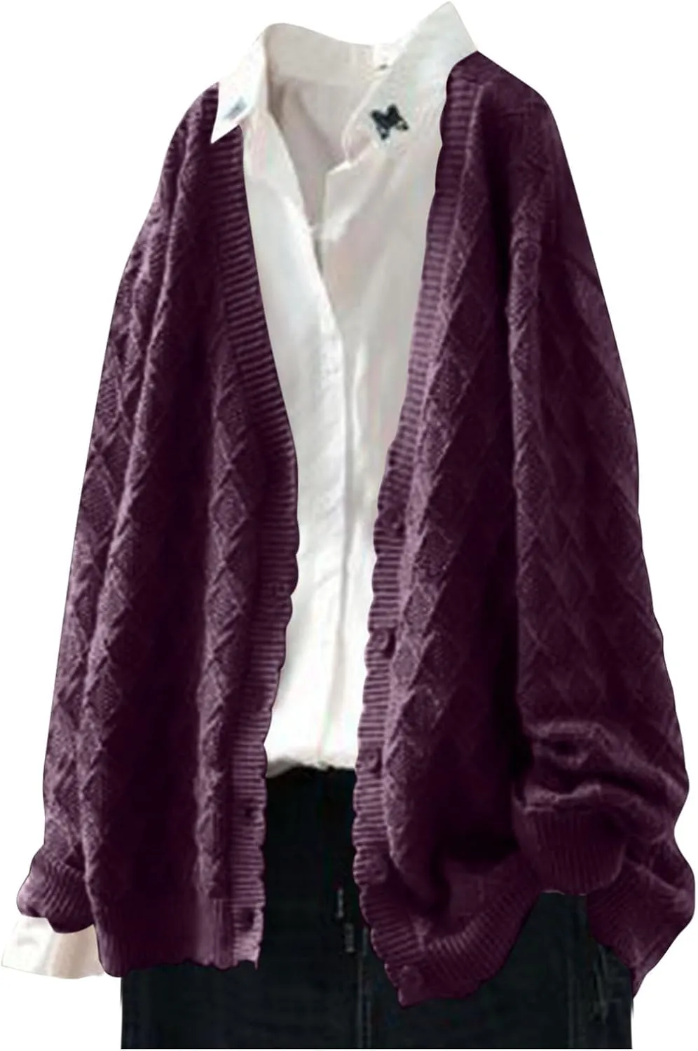 Oversized Cardigan Sweaters for Women Soft Open Front Cable Knit Lantern Long Sleeve Chunky Outwear Coats