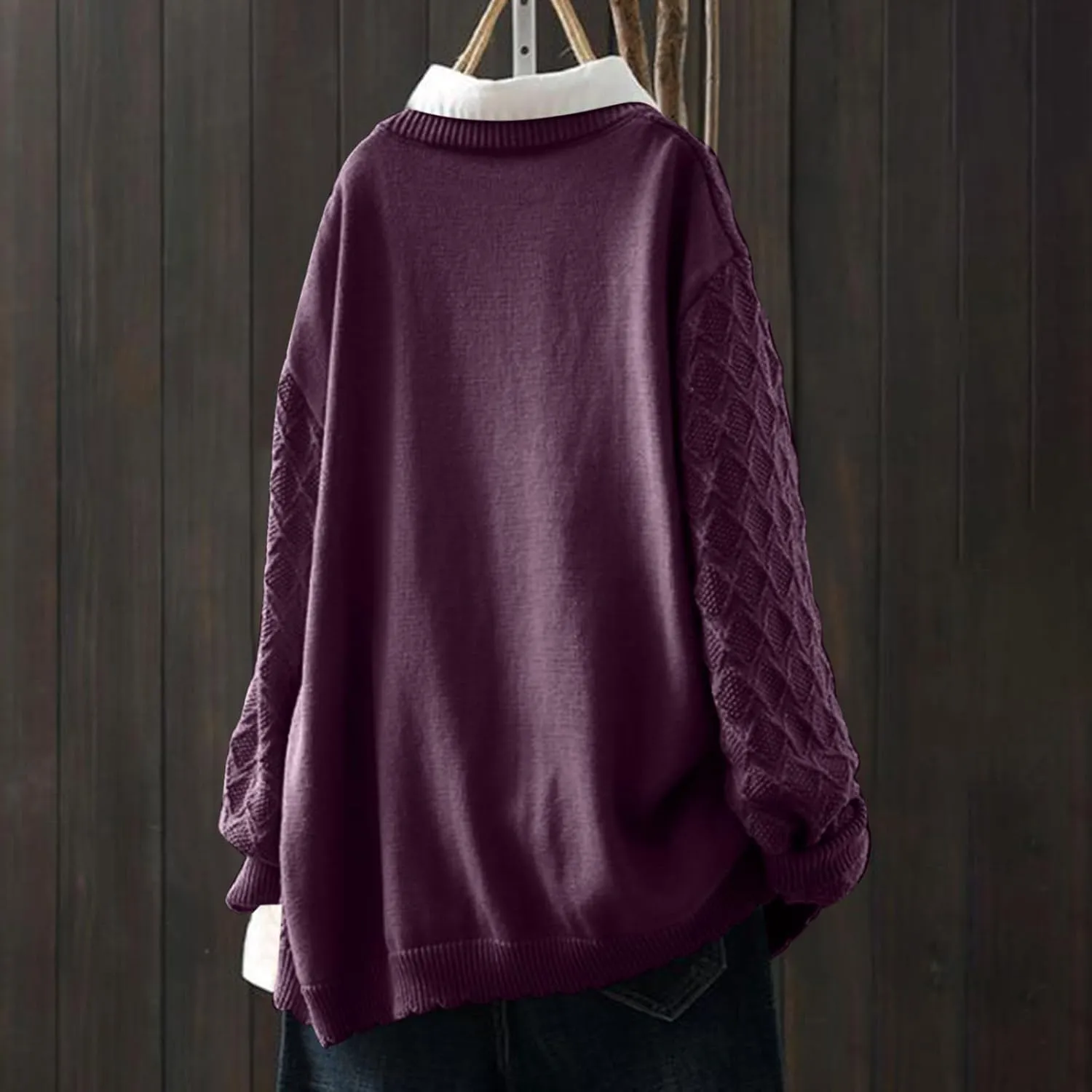 Oversized Cardigan Sweaters for Women Soft Open Front Cable Knit Lantern Long Sleeve Chunky Outwear Coats