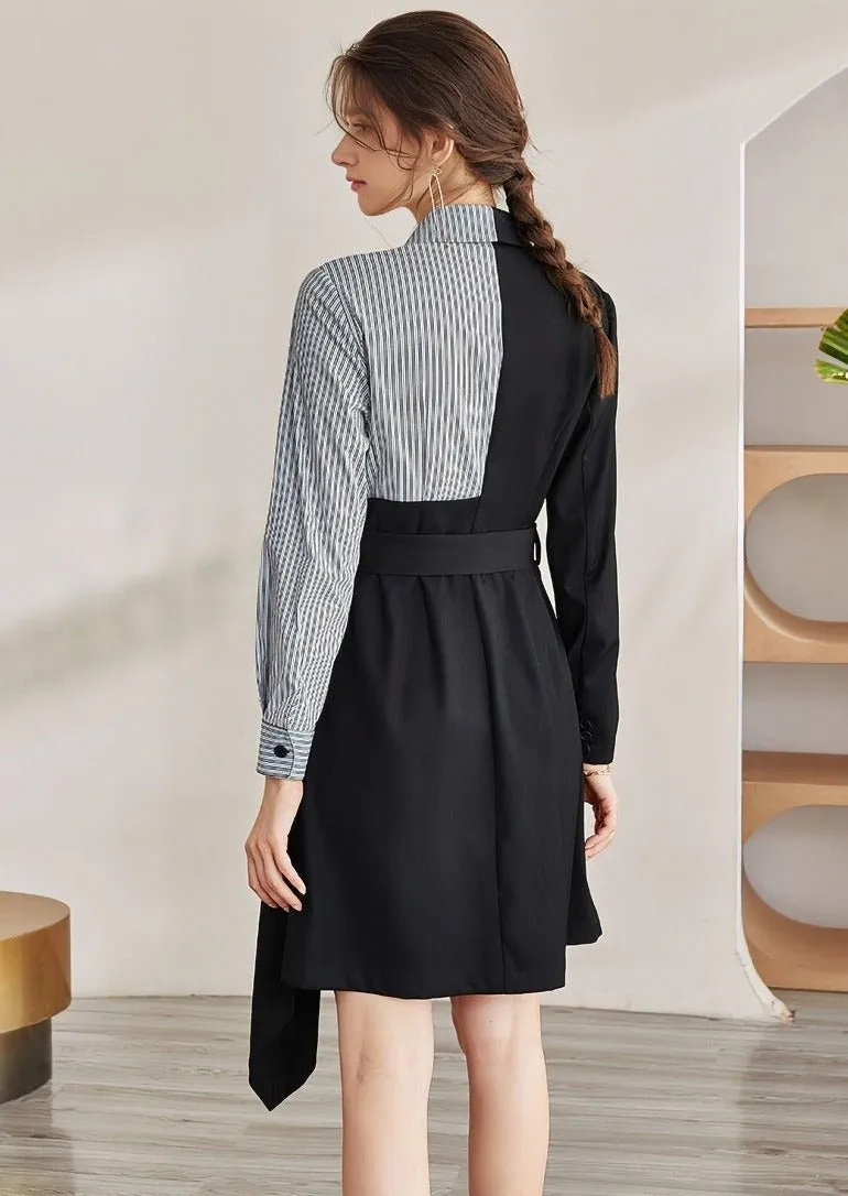 PATCHWORK LACE UP DRESS