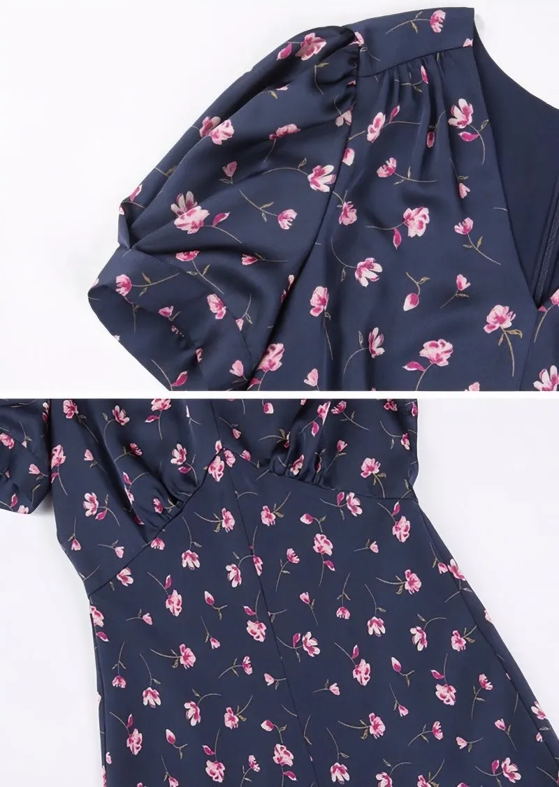 PATTERNED SLIM SATIN DRESS