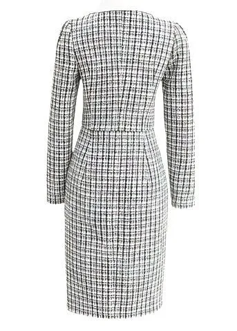 PLAID TWEED SLIM DRESS