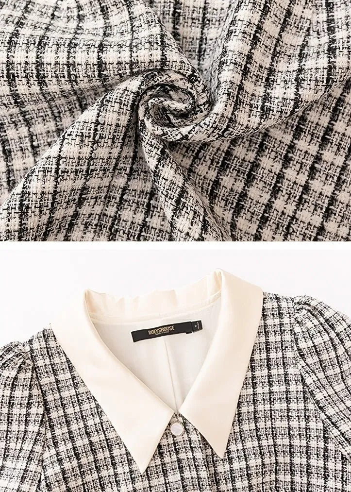 PLAID TWEED SLIM DRESS