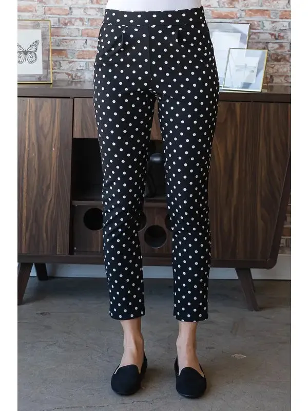Polkadot straight leg pant