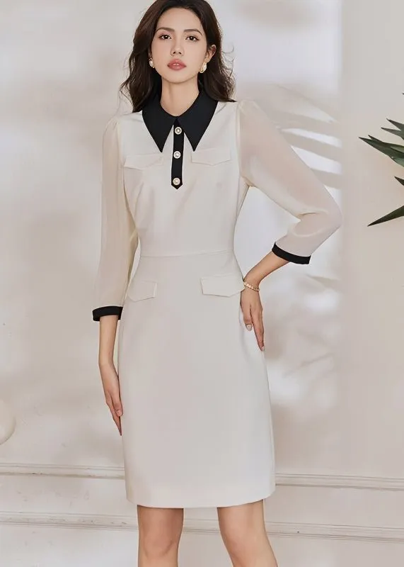POLO COLLAR CHIFFON DRESS