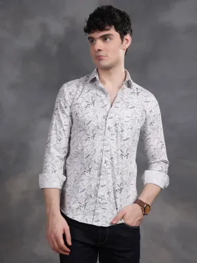 RELAXED PRINTED CASUAL COTTON SHIRT