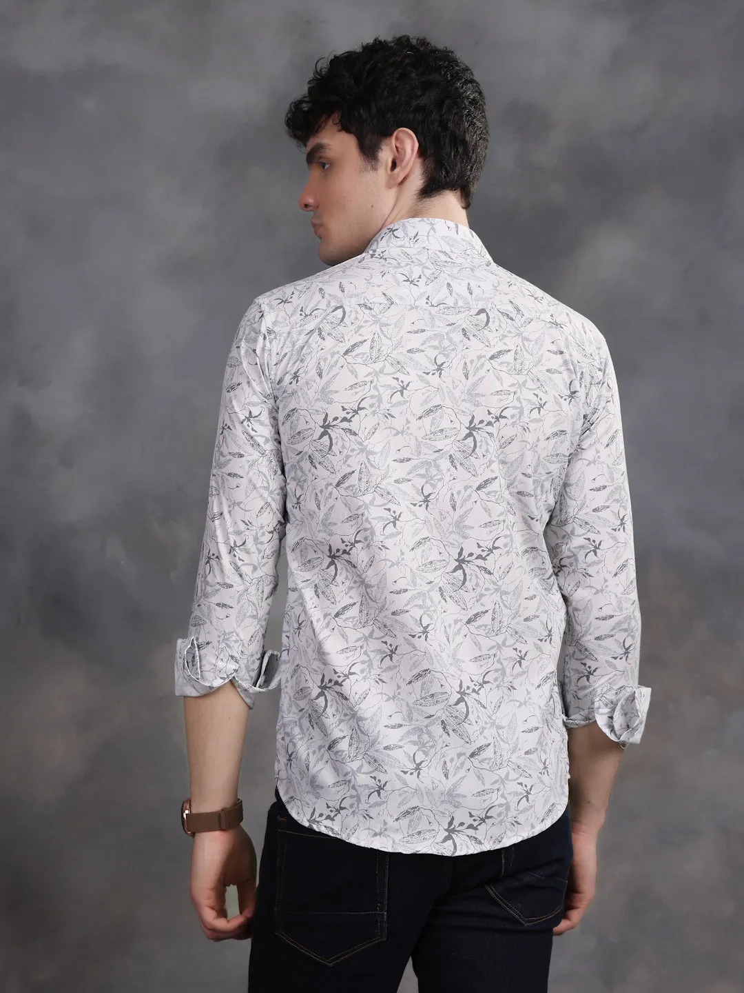 RELAXED PRINTED CASUAL COTTON SHIRT