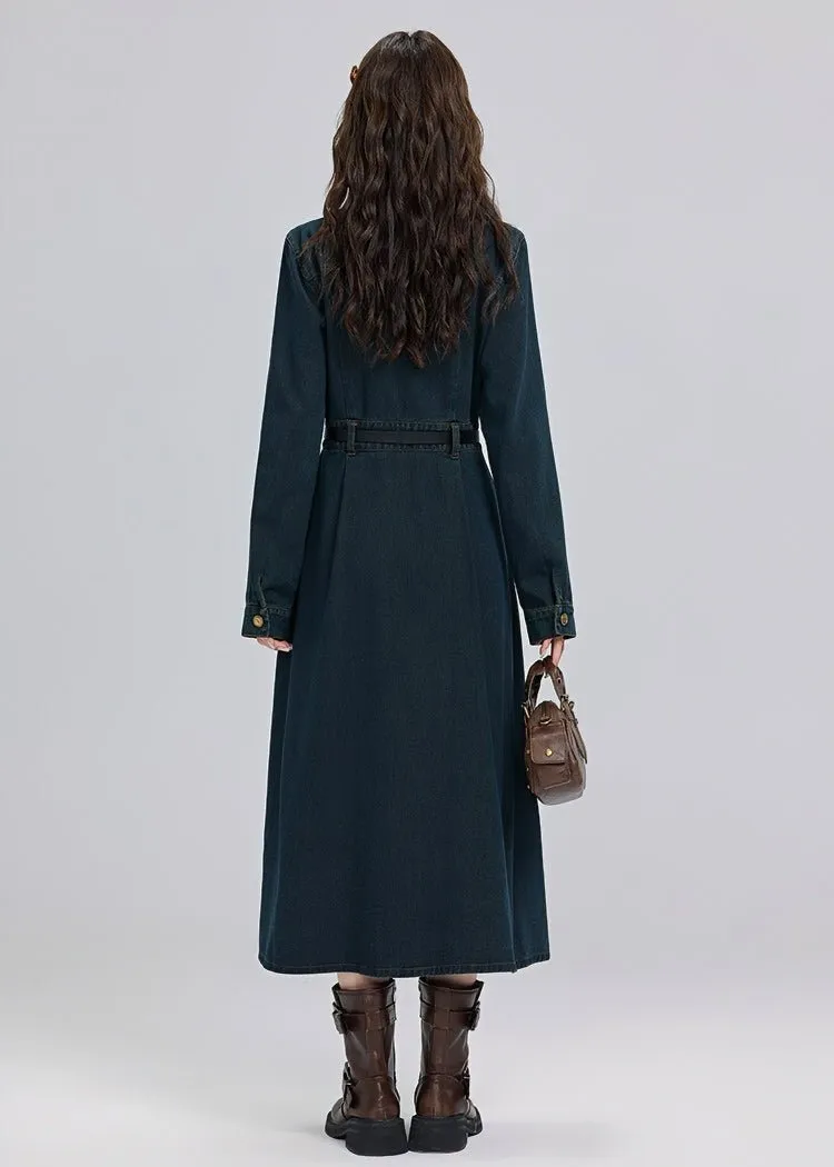 RETRO DENIM A-LINE SHIRT DRESS