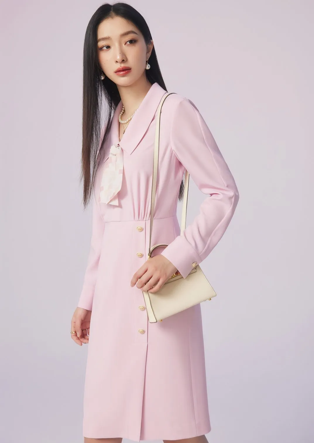 RIBBON TIE SHIRT DRESS