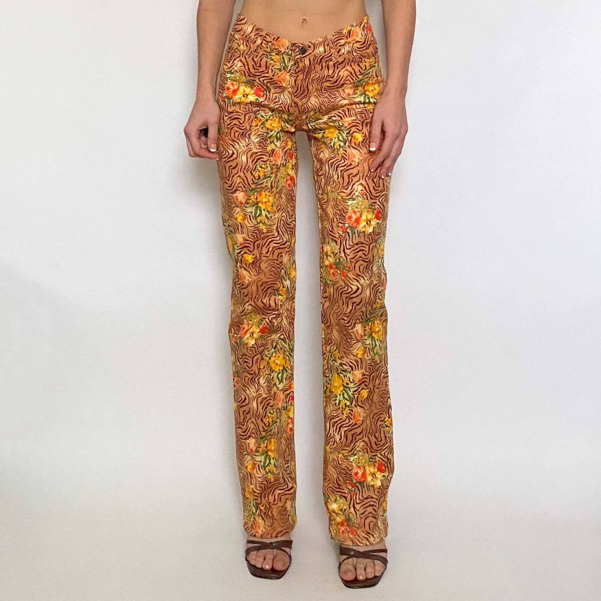 safari floral pants - size 6