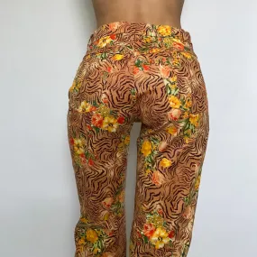 safari floral pants - size 6