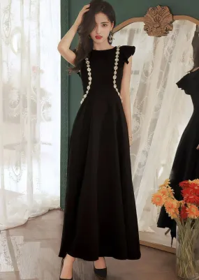 SIDE BEADED RUFFLE DRESS