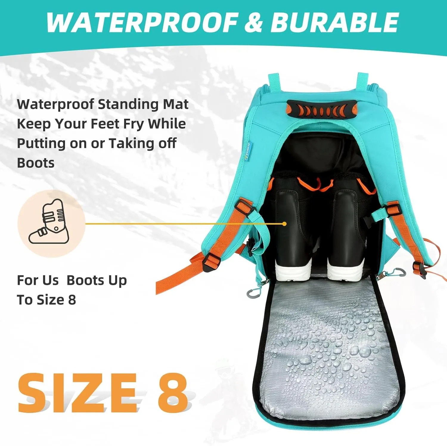 Ski Boot Bag - 32L Ski & Snowboard Boot Travel Backpack for Boots, Helmet, Goggles & Snowsuits