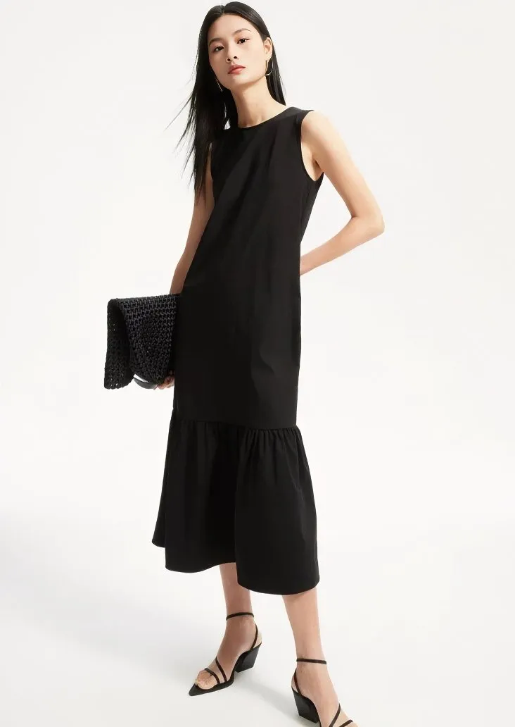 SLEEVELESS BACK CUT DRESS