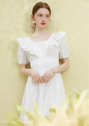 SUMMER GENTLE RUFFLE FRENCH DRESS