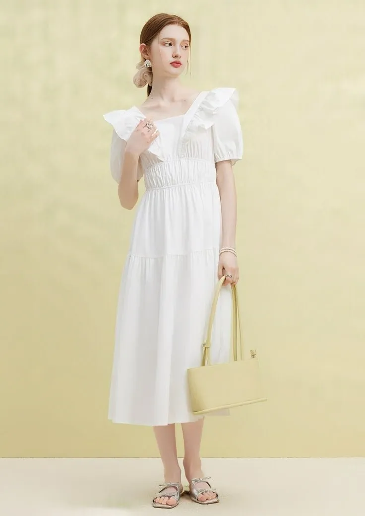 SUMMER GENTLE RUFFLE FRENCH DRESS