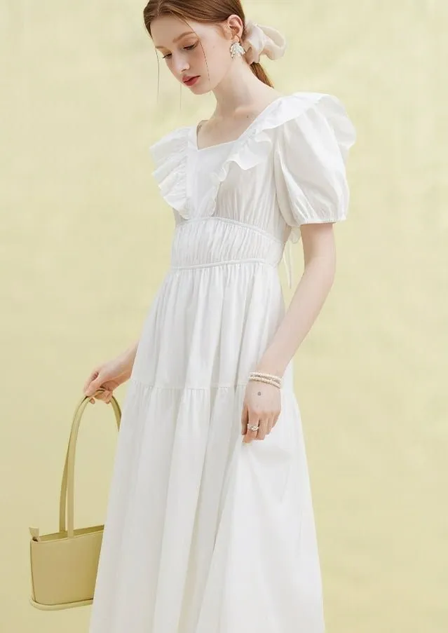SUMMER GENTLE RUFFLE FRENCH DRESS