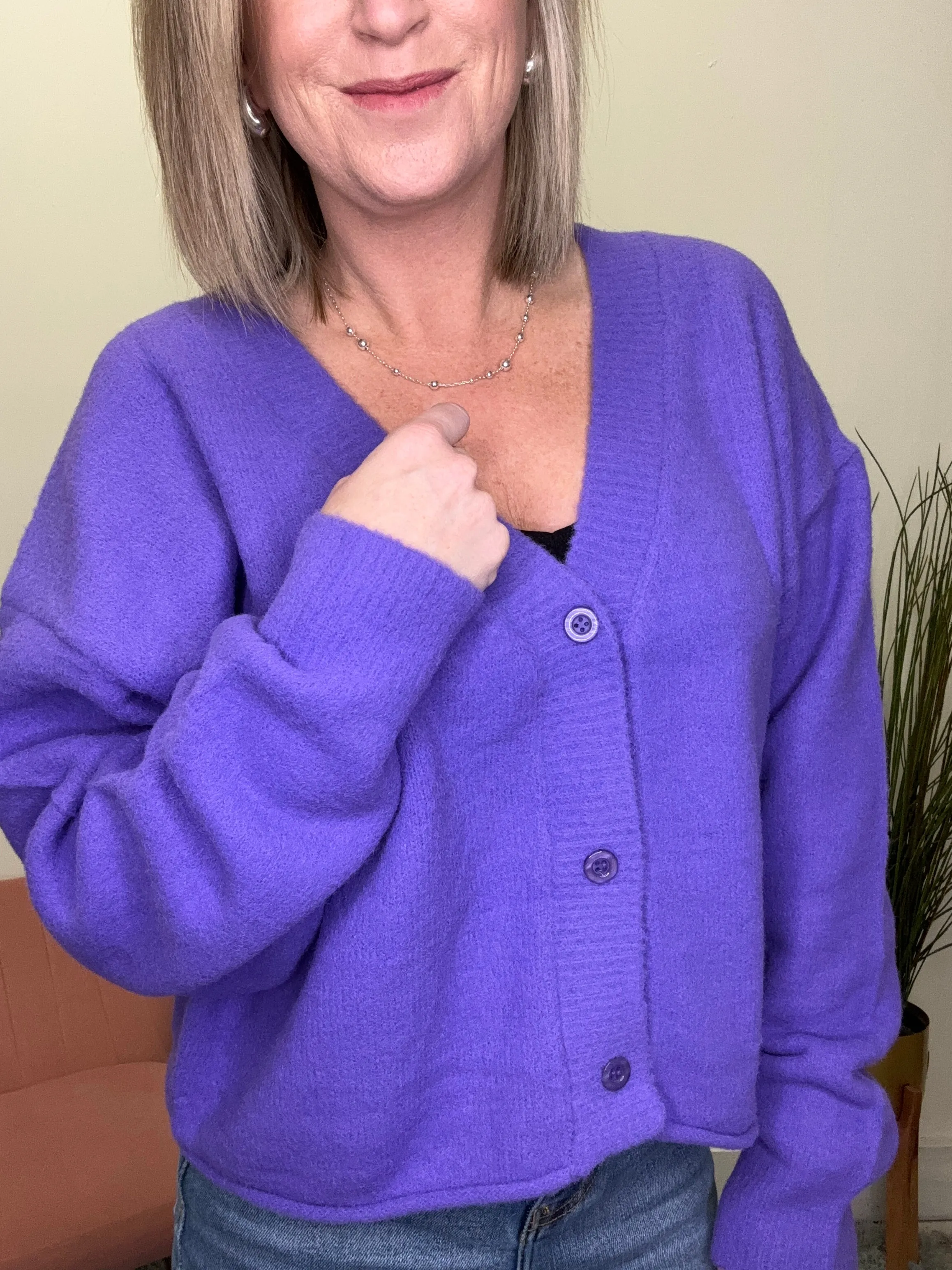 Sweet and Soft Purple Cardigan
