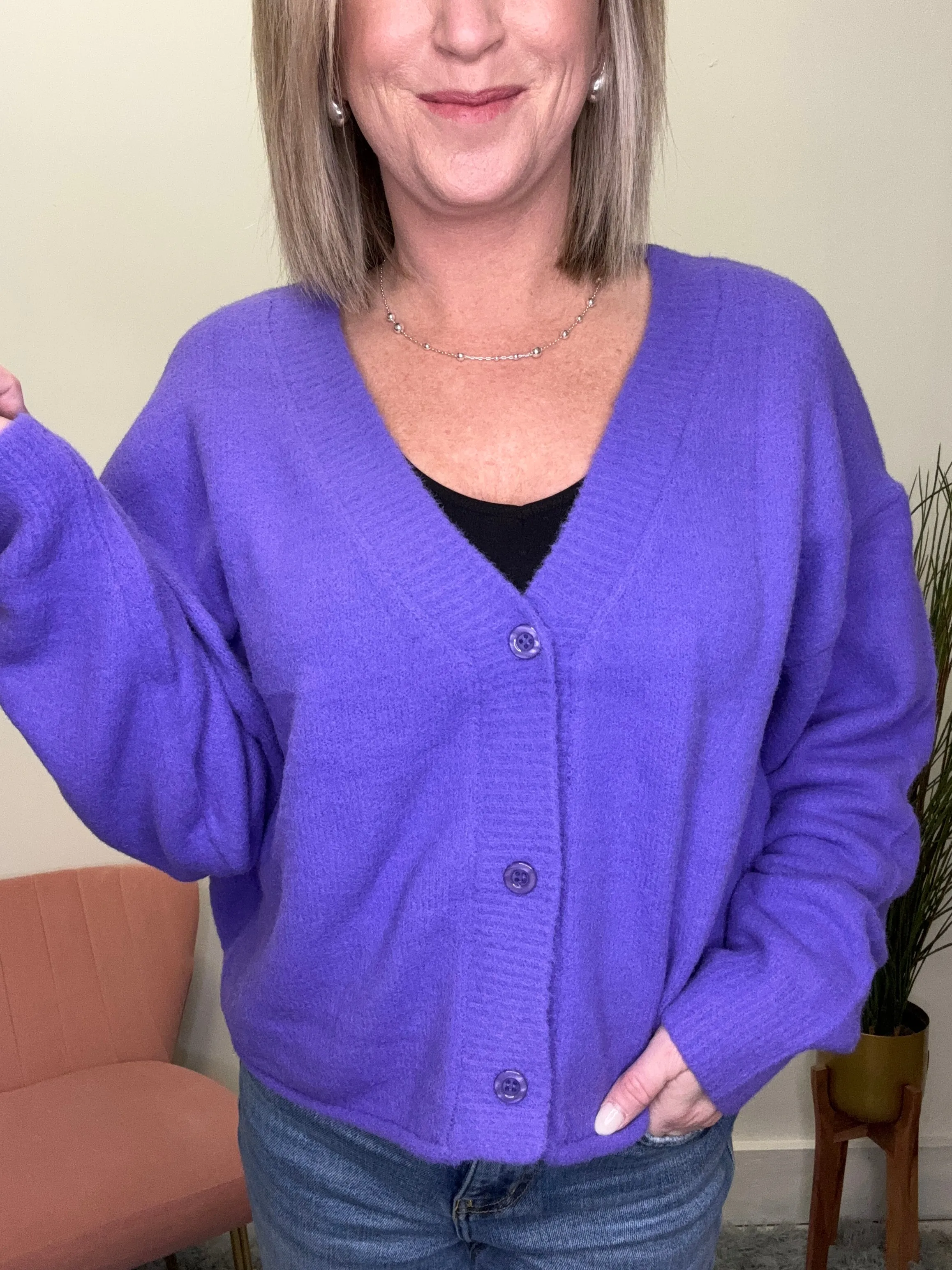 Sweet and Soft Purple Cardigan