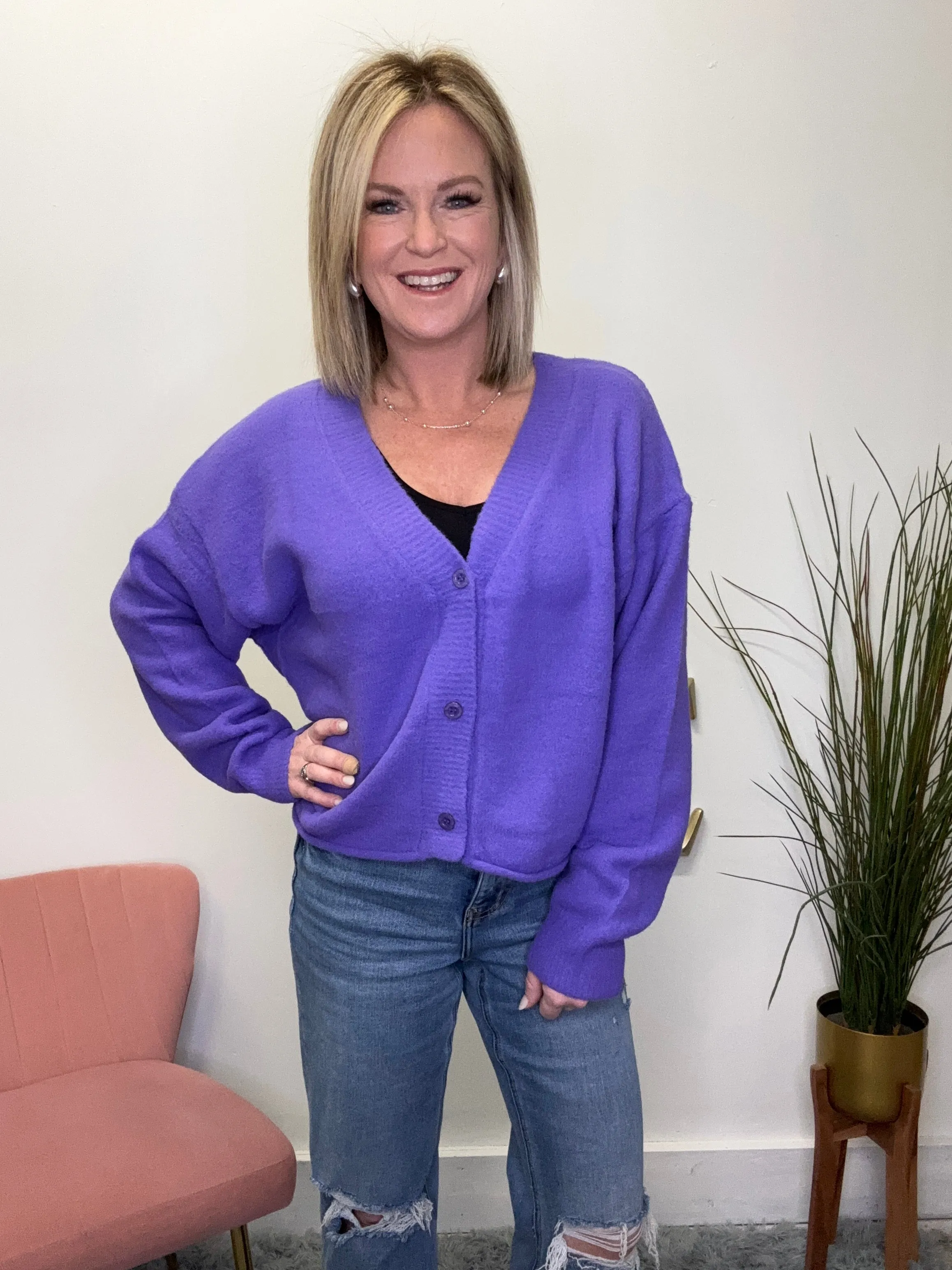 Sweet and Soft Purple Cardigan