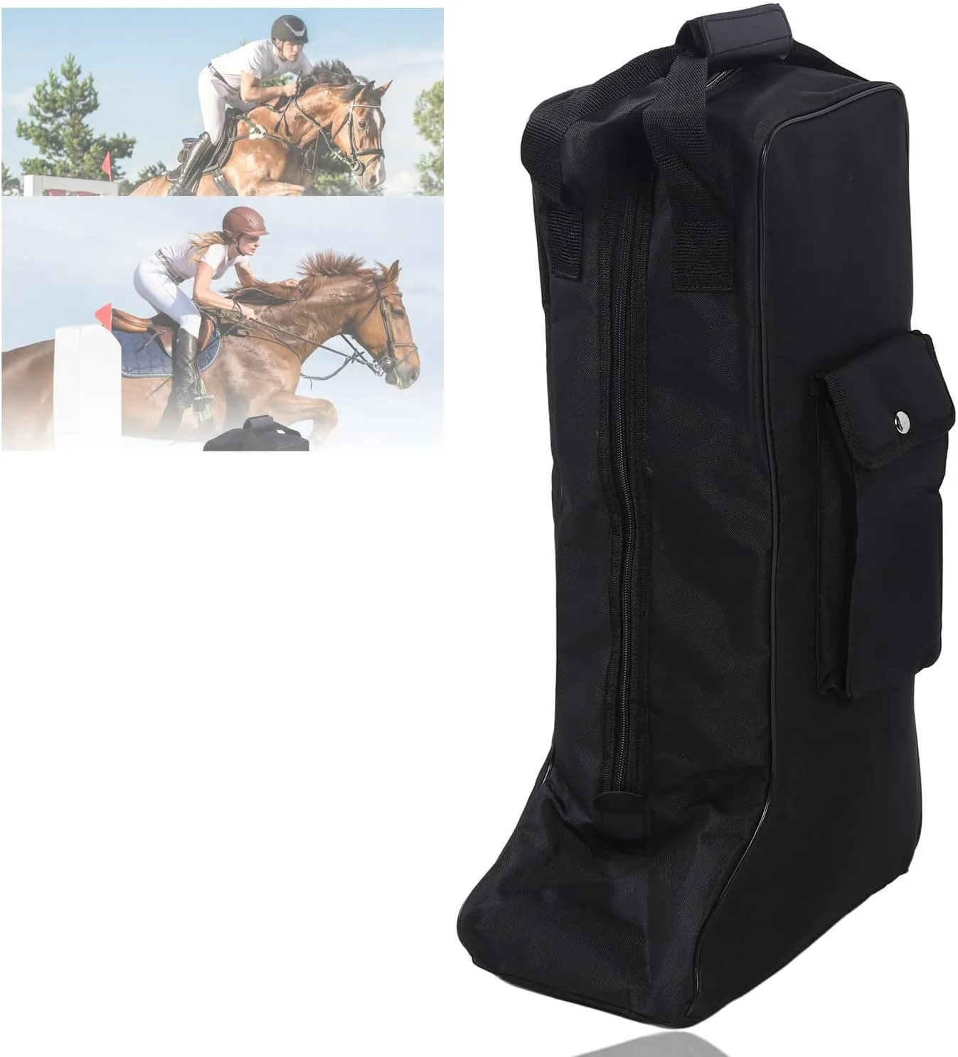Tall Boot Bags For Cowboy Boots, Cowboy Boot Bags For Travel Portable equestrian Boot Bag with Handle For Travel, Camping, Hiking Oxford Cloth And Leather Boots Storage Bag
