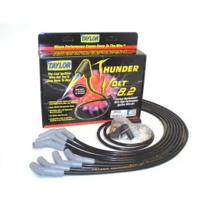 Taylor Cable Products ThunderVolt Spark Plug Wire Set Spiral Core 8.2 mm Black - 135 Degree Plug Boots
