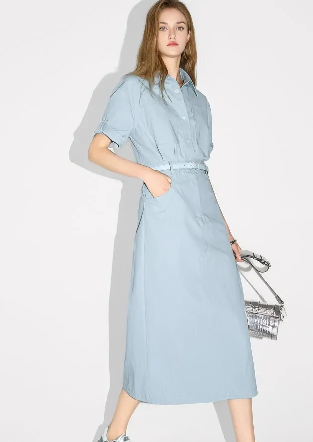 TEMPERAMENT WAIST SHIRT DRESS