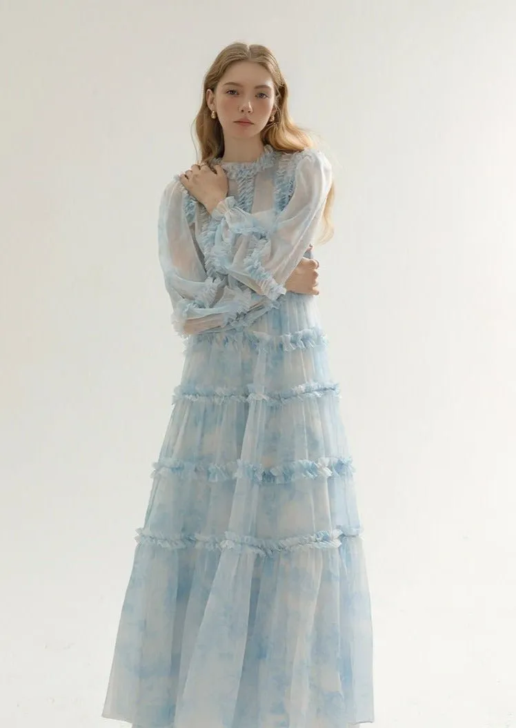TULLE DRESS AND LONG CAMISOLE SET