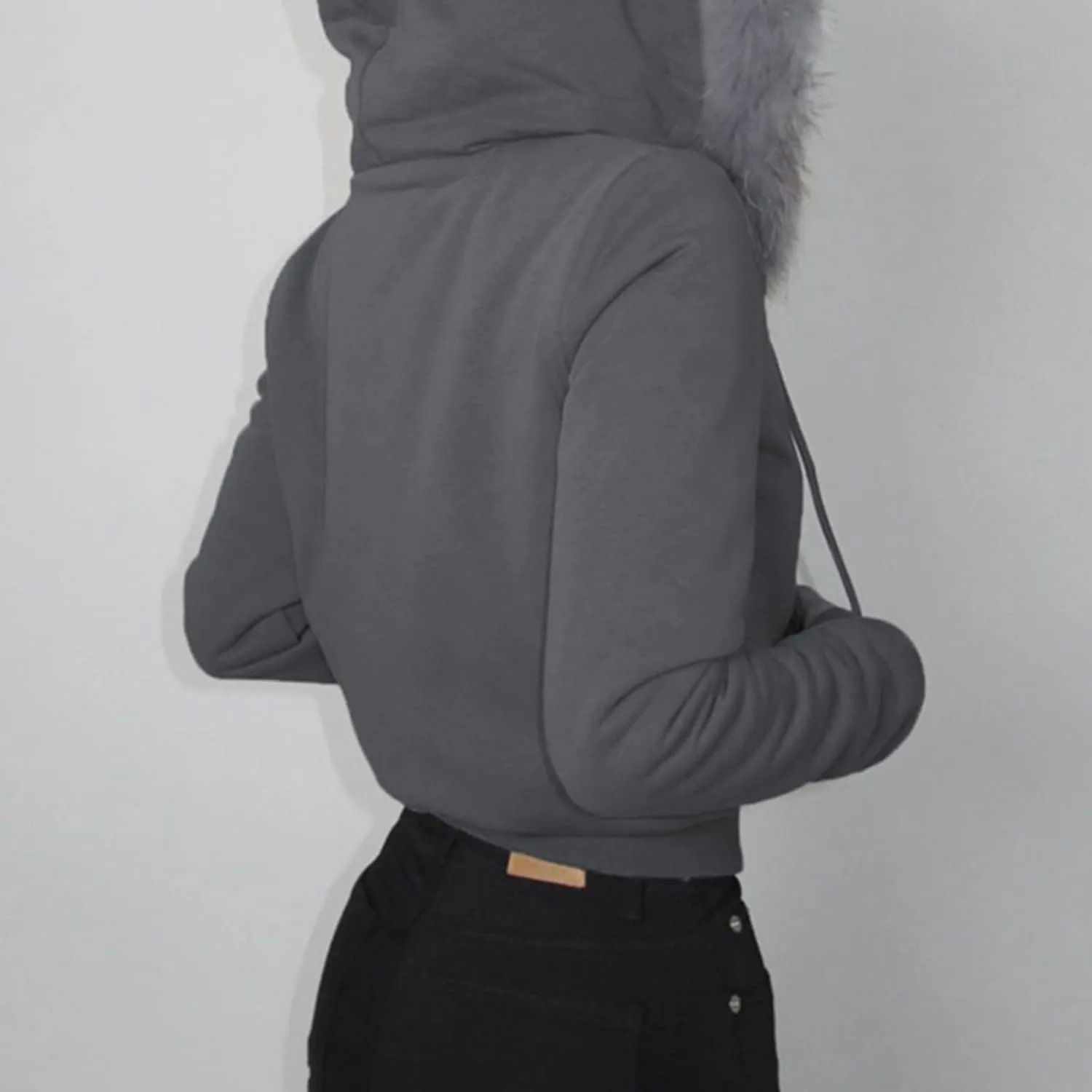VCM Fur Hoodie Y2K Womens Zip Up Hoodies Camo Lightweight Cropped Sweatshirts Grunge 2000s Clothes Vintage Outerwear