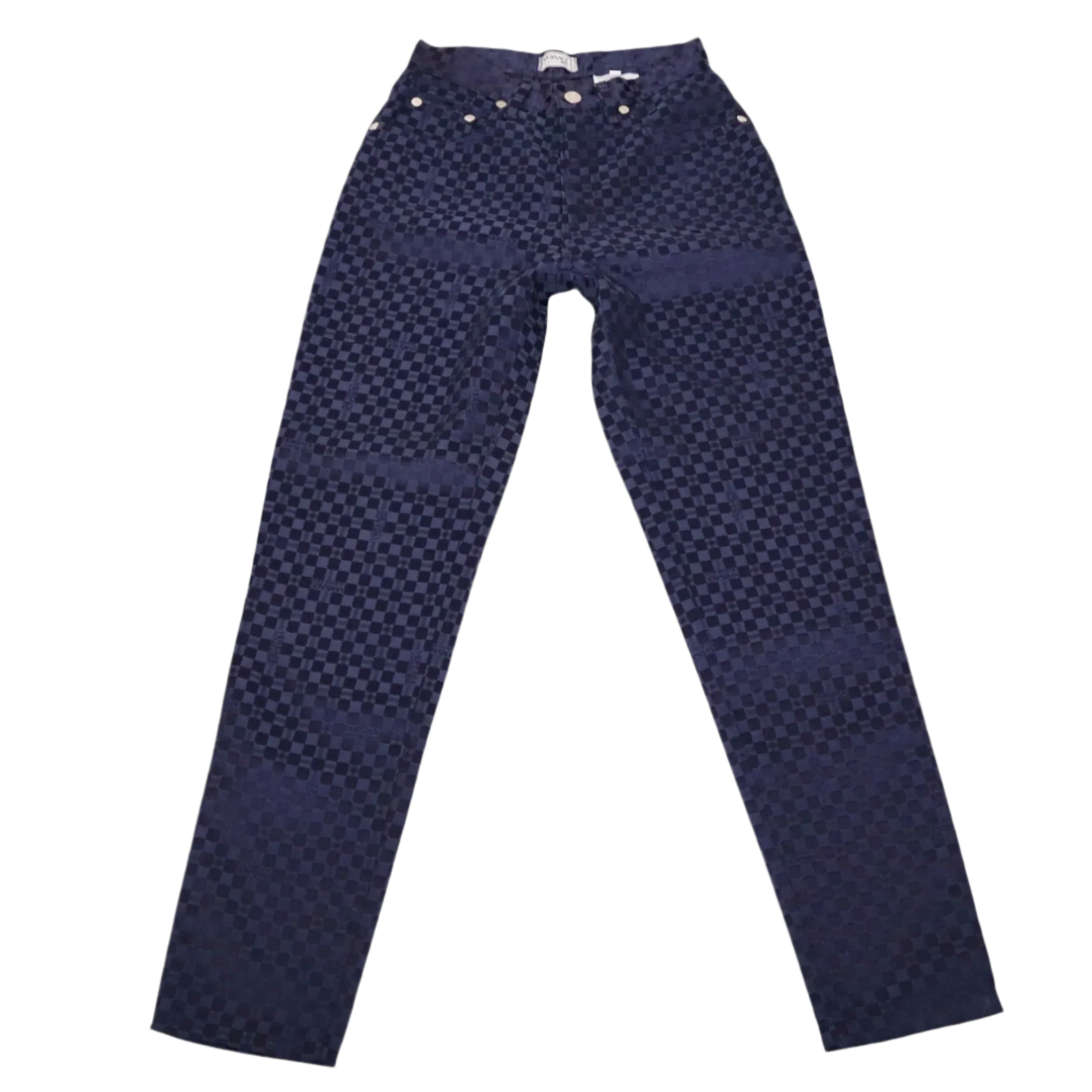 VERSACE 90s Navy High Waisted Pants (XS)